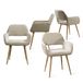 MEUBLE COSY Eetkamerstoelen, set van 4, gestoffeerd, beige