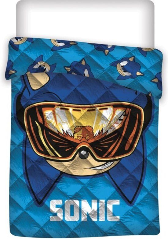 4KidsOnly Sonic Sprei Visor - Eenpersoons - 140 x 200 cm - Polyester - Blauw