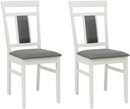 vidaXL Eetkamerstoel 2 st massief rubberhout wit en grijs