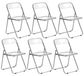 6 chaises pliantes transparentes, cadre en métal, capacité de charge 120-150 kg