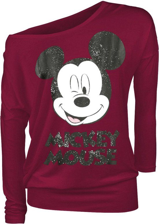 Mickey & Minnie Mouse Mickey Mouse Twinkle Dames Shirt met lange mouwen - rood - XL