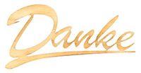 Petra's knutsel-News A-SZ736320 20 x houten letters "Danke", handschrift