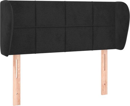 vidaXL Hoofdbord met randen 103x23x78/88 cm fluweel zwart
