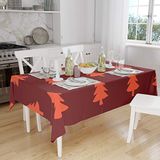 Bonamaison Tafelkleed, Anti-Mold, Sneldrogend, Waterdicht, 100% Polyester Tafellaken, Oranje Bordeaux, 140 x 160 Cm
