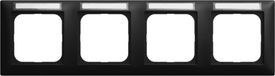 Busch-Jaeger Cadre de recouvrement avec fenêtre de visualisation, horizontal 4 fois noir mat