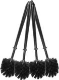 discountershop Universele Toiletborstel Set - 4 Stuks | 34,5 cm Zwarte Kunststof WC Borstels