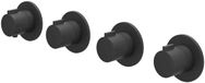 IVY Bond Pièce de finition Thermostat encastrable avec 3 robinets d'arrêt Symmetry avec rosaces rondes - Noir mat