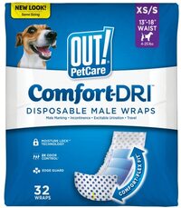 OUT! Pet Care Wegwerp-luiers voor mannelijke honden - XS/S - 32 stuks