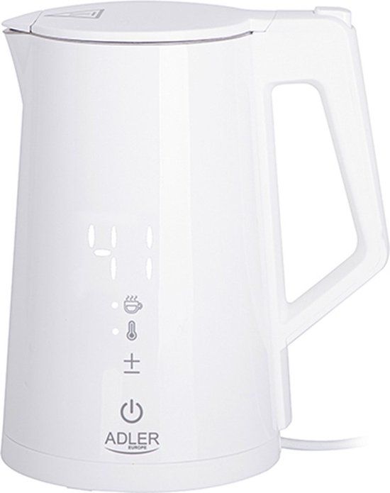 Adler AD 1345W Waterkoker met temperatuurregeling en LED-display - 1.7L - 2200W - Wit