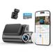 KAWA Dashcam 4K avant et arrière, commande vocale, carte SD 64 Go offerte, double dashcam Wi-Fi 6 pour voiture, GPS intégré, écran 2 pouces, HDR 2K, moteur NightEagle, mode stationnement 24 h, dashcam intelligente