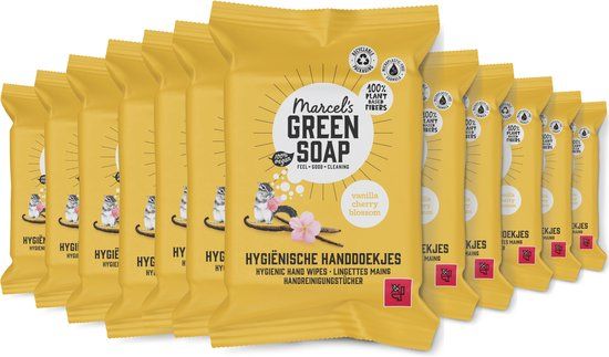 Marcel's Green Soap Hygiënische Handdoekjes - Vanille & Kersenbloesem - 12 x 15 stuks