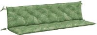 vidaXL Coussin de banc de jardin 2 pièces motif feuille 200x50x7 cm tissu