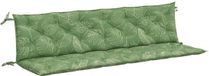 vidaXL Coussin de banc de jardin 2 pièces motif feuille 200x50x7 cm tissu