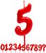 Dekora - Verjaardagskaars Nummer 5 Rood voor Taarten 7,5 cm