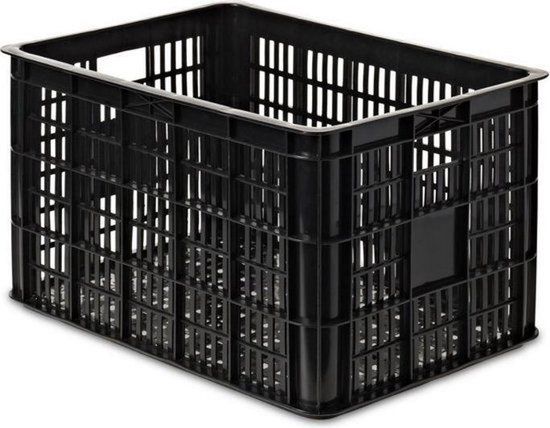 Lastpak Fietskrat Zwart - 50L - Kunststof - Geperforeerde bodem - 48x35x26 cm