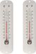 Thermometer blanc pour intérieur et extérieur - 2x - Mètres météo et thermomètres extérieurs - 5 x 19 cm - métal