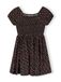 Minoti robe filles imprimé floral noir - longueur genou