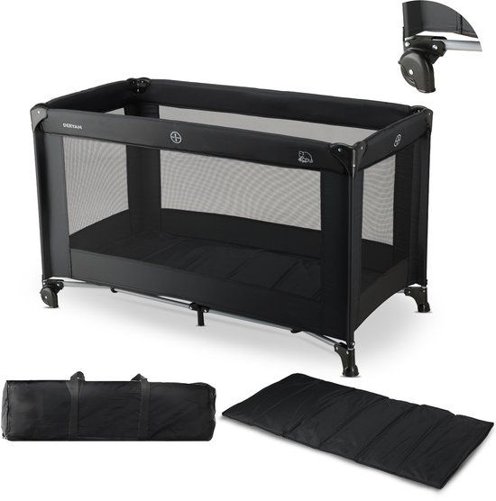 Deryan Believer Campingbedje - 120x60cm - Zwart