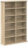 vidaXL CD Kast Sonoma Eiken 60 x 17 x 92 cm Bewerkt Hout