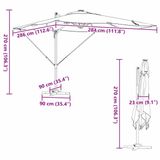 vidaXL Parasol Azuurblauw 286 x 284 x 270 cm Aluminium en Polyester