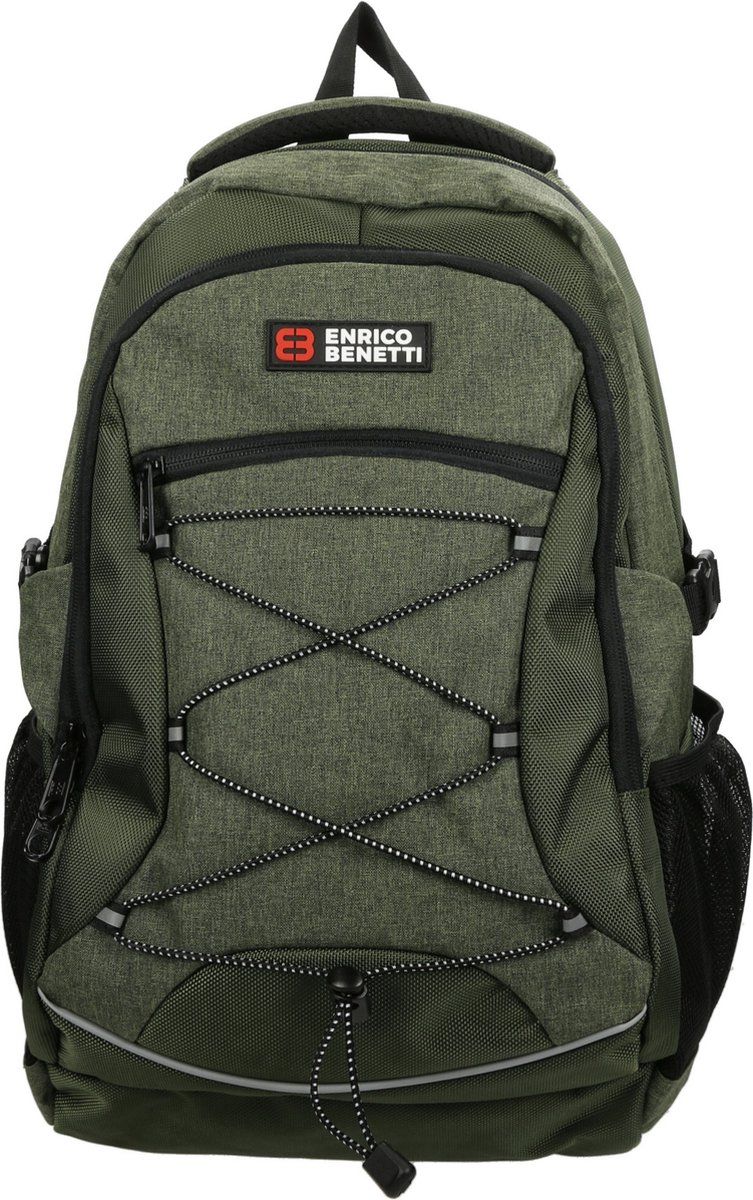 Enrico Benetti Yellow Stone 62126 Laptop Backpack 13" - Olive Green