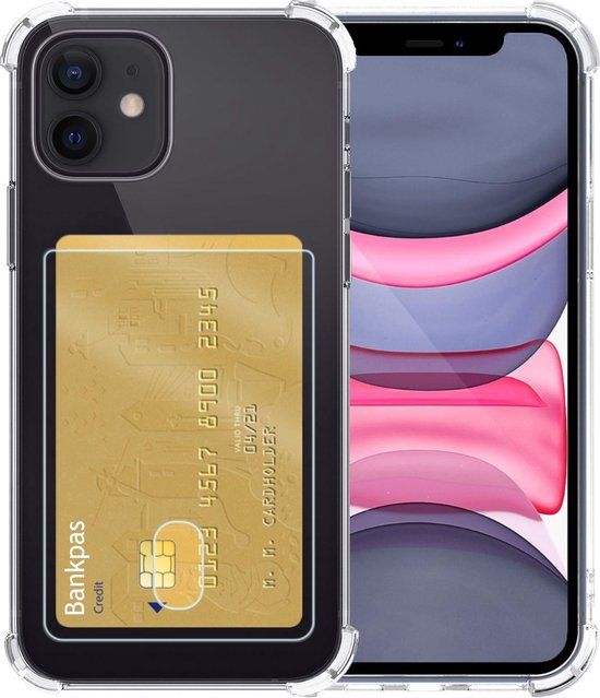 iPhone 11 Case with Card Holder - Transparent Silicone Back Cover