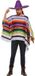 Smiffys Fiestas Guirca Carnaval verkleed set Mexicaan - gekleurde one size poncho - Sombrero hoed paars met dia 59 cm