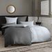 Ibenzoa® Luxe microvezel beddengoedset – 2x135x200 cm + 2x80x80 cm, 100% polyester, gris, sans froissage et sans repassage