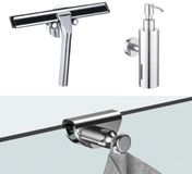 Fortifura accessoireset - glaswisser - zeepdispenser - handdoekhaak - chroom SW1211584/SW1111566/SW1152334