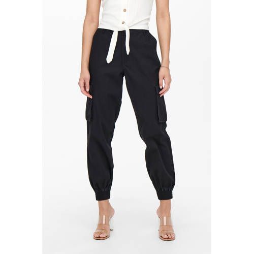 ONLY ONLBETSY-ALVA Tapered Fit Cargo Broek - Zwart