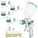 Rosfix Pistolet de pulvérisation HVLP - 4 Buses 1,4/1,7/2,0/2,5 - 600 ml, raccord 1/4", 170 l/min, 3–4