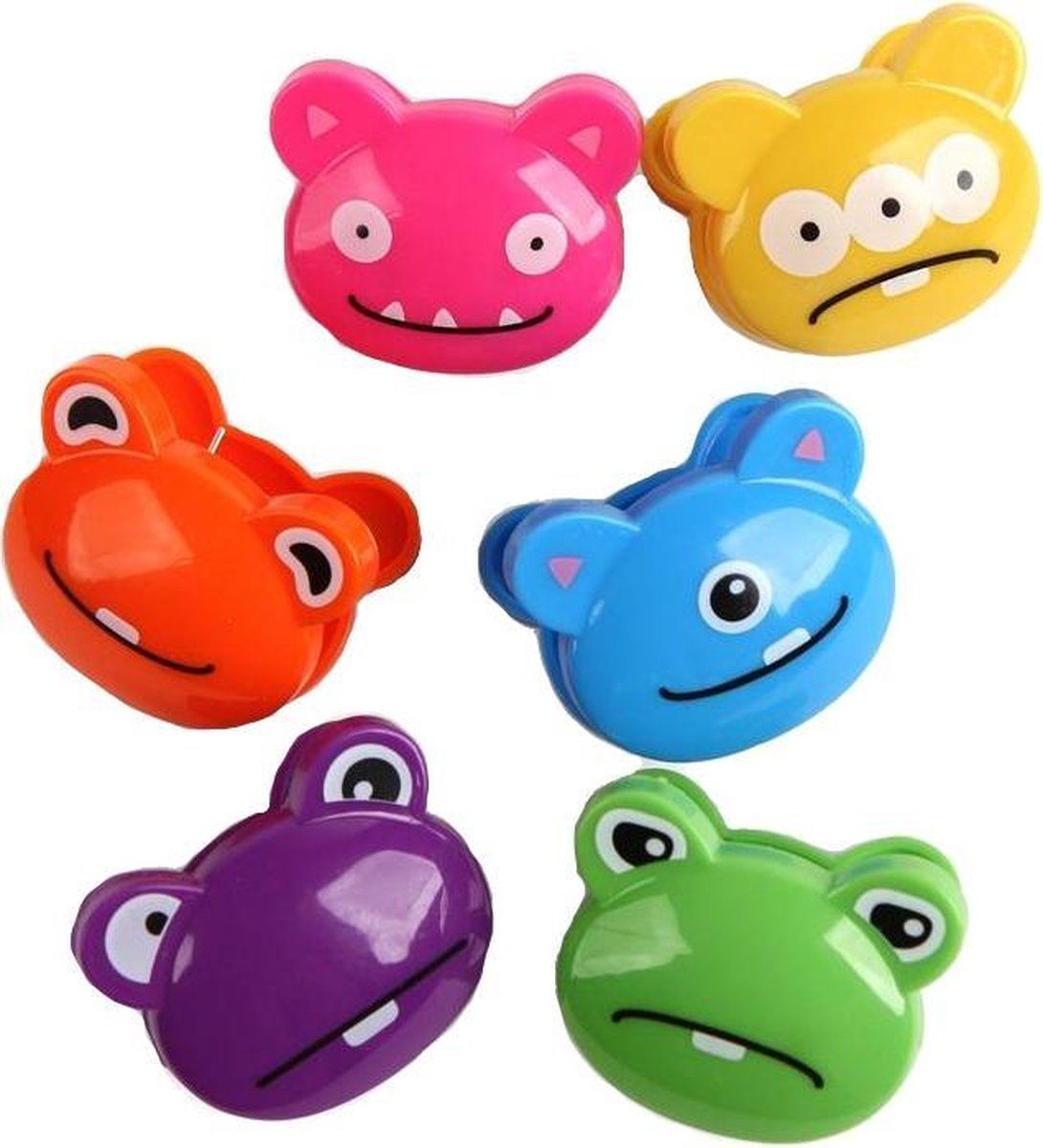 Kikkerland Monster Bag Clips Set of 6