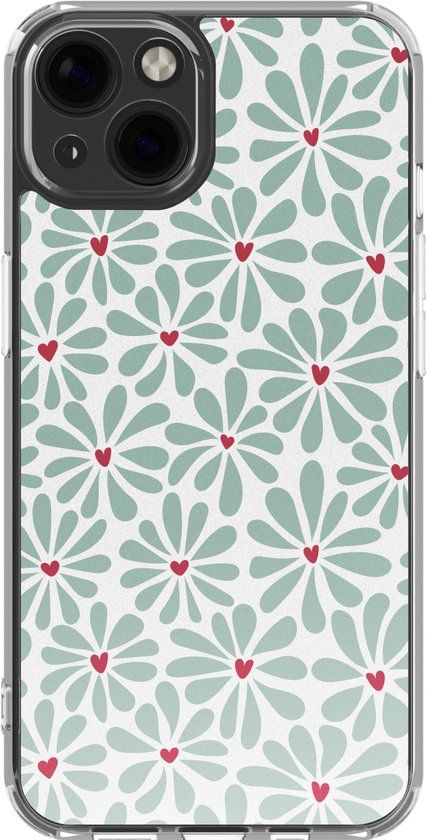 imoshion Hoesje - Geschikt voor Apple iPhone 13 - Design hoesje - Bloom Love Sage Green