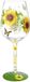 Allecto - Verre à vin peint à la main - Jaune et or - 15oz - Style botanique