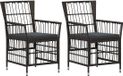 vidaXL Tuinstoel Zwart PE-rotan, Staal en Polyester Stof