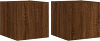 vidaXL Tv-wandmeubelen met LED, 2 stuks, 30,5x35x30 cm, bruin eikenkleur
