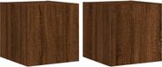 vidaXL Tv-wandmeubelen met LED, 2 stuks, 30,5x35x30 cm, bruin eikenkleur