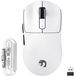 MAMBASNAKE M3 39g Souris de jeu sans fil ultra-puissante avec câble en spirale, capteur PixArt PAW3395PRO, jusqu'à 40000 DPI, Bluetooth/2.4G sans fil/filaire, micro-interrupteurs à 100 millions de clics, convient pour PC/Xbox/PS/Mac (blanc)