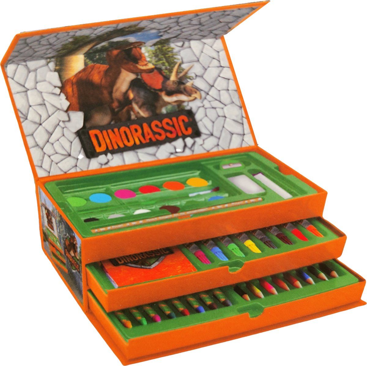 Dinorassic Panda Dinorassic Kleur & Schilderkoffer - 42 Delig