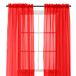Elegant Comfort Raamvitrages, 2-delige set transparante gordijnpanelen met tunnelzoom van 5 cm, 102 cm breed x 213 cm lang, rood