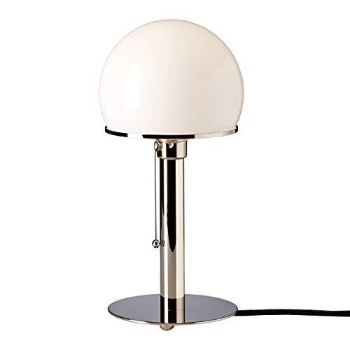Tecnolumen Wagenfeld tafellamp met metalen schacht in de kleur wit, gemaakt van metaal en glas, grootte: 36x18cm, WA24