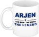 Bellatio Decorations Arjen cadeau mok - man myth legend - naam koffiemok / beker - wit en blauw - 300 ml - verjaardag