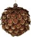 Decoris Kaemingk Kersthanger Dennenappel Bruin Goud 8 cm Kunststof