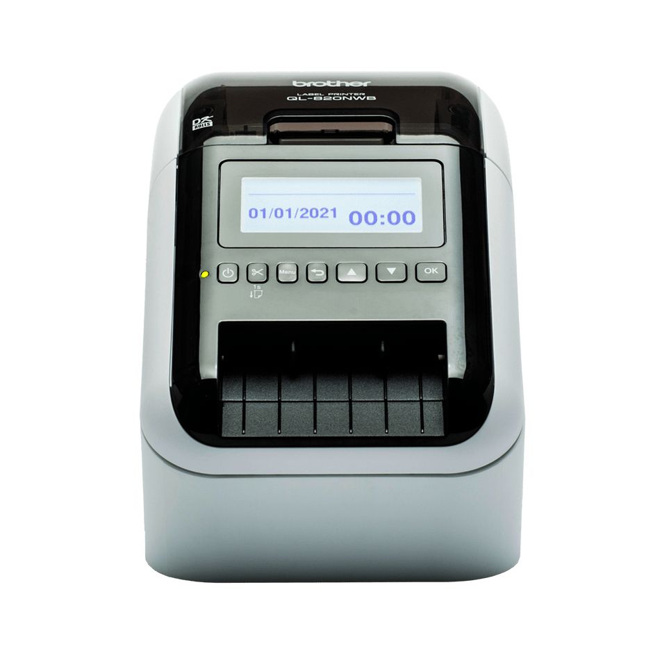 Brother QL-820NWB Label Printer - Direct Thermal, Color, 300 x 600 DPI, Wired & Wireless