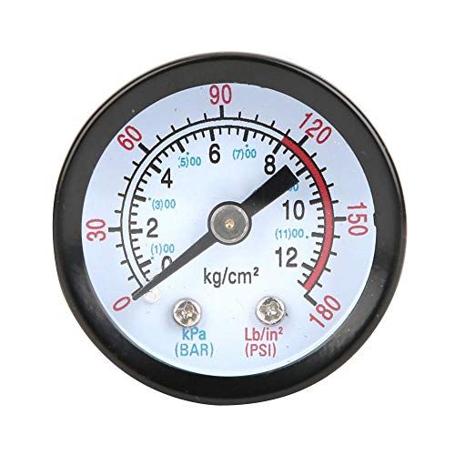 Ccylez Luchtcompressor manometer, perslucht manometer 0 ~ 180 PSI, 0 ~ 12 bar, manometer meetinstrument 42 mm diameter voor schroefcompressoren, zuigercompressoren