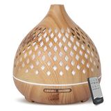 Cozary Diffuser voor etherische oliën, 400 ml, aroma-diffuser, luchtbevochtiger met 7 kleuren, led, ultrasoon, aromatherapie, diffuser met afstandsbediening, 3 timers, automatische uitschakeling