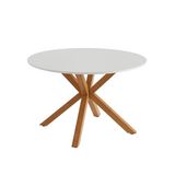 BAÏTA Eettafel, rond, Harry wit en eikeneffect, 120 cm