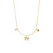Lucardi Kinder Zilveren goldplated ketting met strik - Ketting - 925 Zilver - Goudkleurig - 40 cm