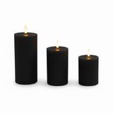 Merkloos Relaxdays LED-kaarsen - zwart - 3 stuks