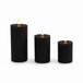 Merkloos Relaxdays LED-kaarsen - zwart - 3 stuks
